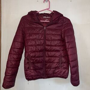 Women’s Maroon Puffer Jacket | Size Small